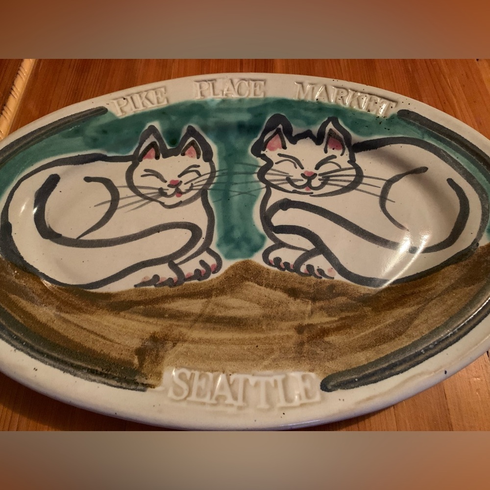 Rare large Sally Christopher serving plate Northwest studio pottery
